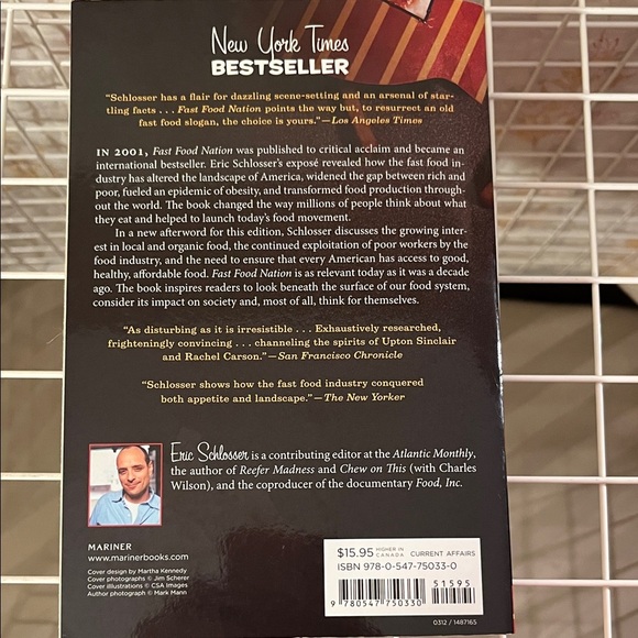 Fast Food Nation Book Cover with Red and Yellow Design Brand New - Picture 7 of 8